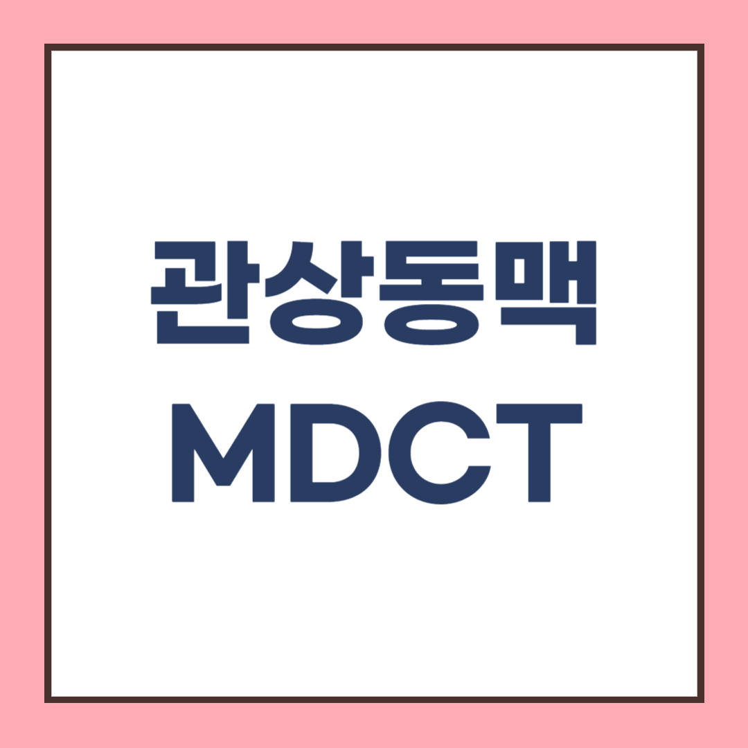 관상동맥 석회화와 MDCT 검사방법