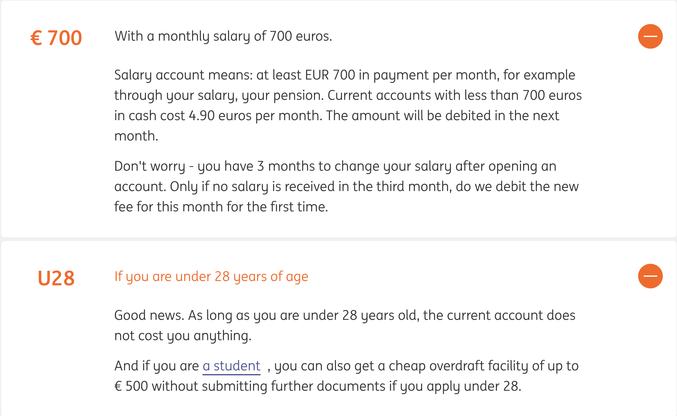 ING 은행 무료 콘토 이용 조건