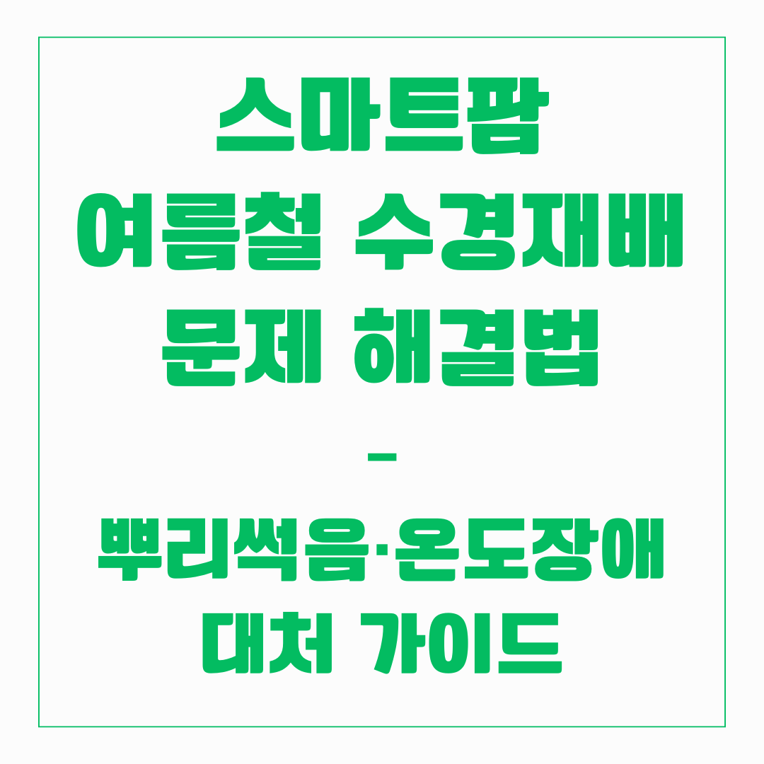 스마트팜 여름철 수경재배 문제 해결법