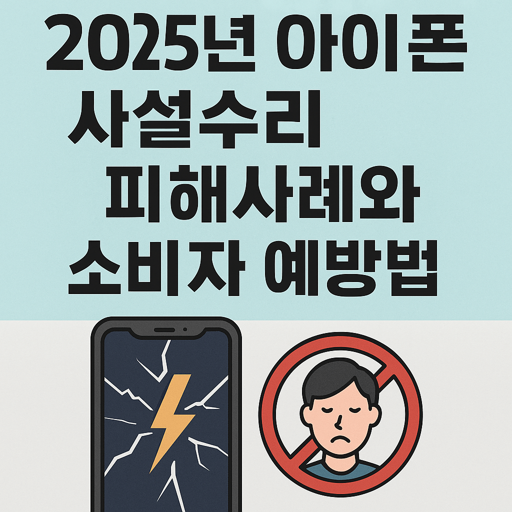 2025년 아이폰 사설수리 피해사례와 소비자 예방법 총정리 (정품확인·보상·신고절차 가이드)