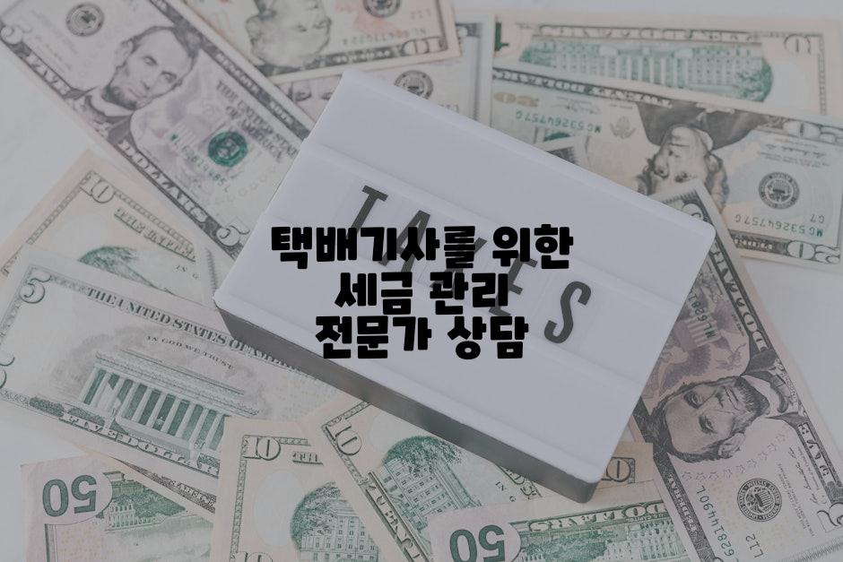 택배기사를 위한 세금 관리 전문가 상담