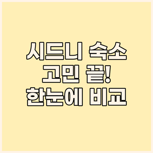 시드니 숙소 고민 끝 위치, 서비스,