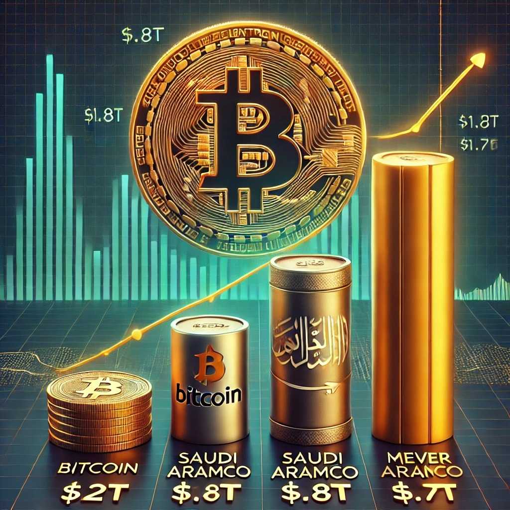 비트코인의 시장 시가총액과 주요 자산 비교