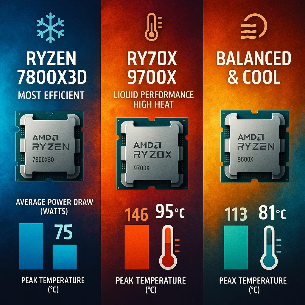 소비전력과 발열 비교