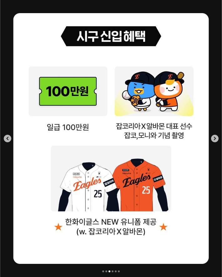 잡코리아 일급 100만원 시구 알바 아르바이트 신청