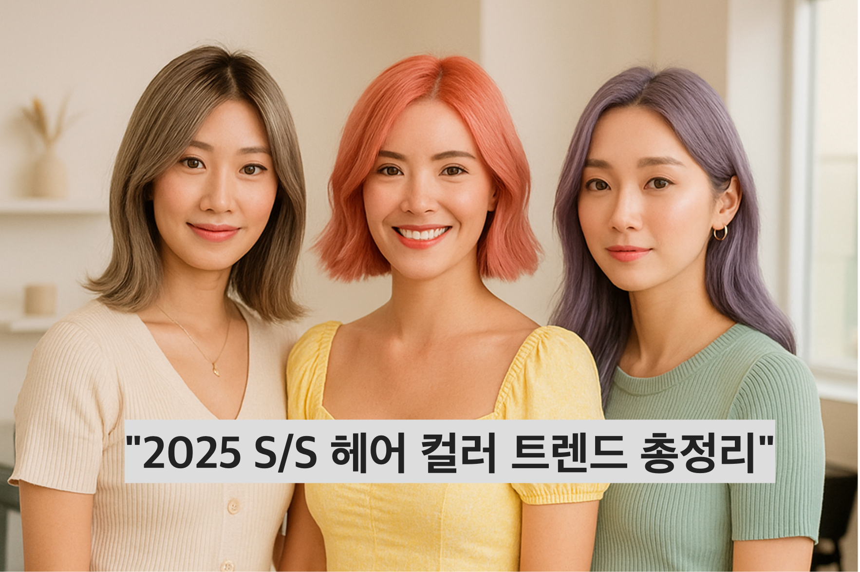 2025 S/S 헤어 컬러 트렌드! 저채도 뉴트럴, 베이지 브라운, 피치 로즈 등 올봄/여름에 인기 있는 염색 색상을 루미다잉과 함께 확인해보세요. 자연스럽고 고급스러운 컬러 제안을 만나보세요!