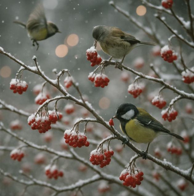 겨울: 새들의 겨울 식량 창고