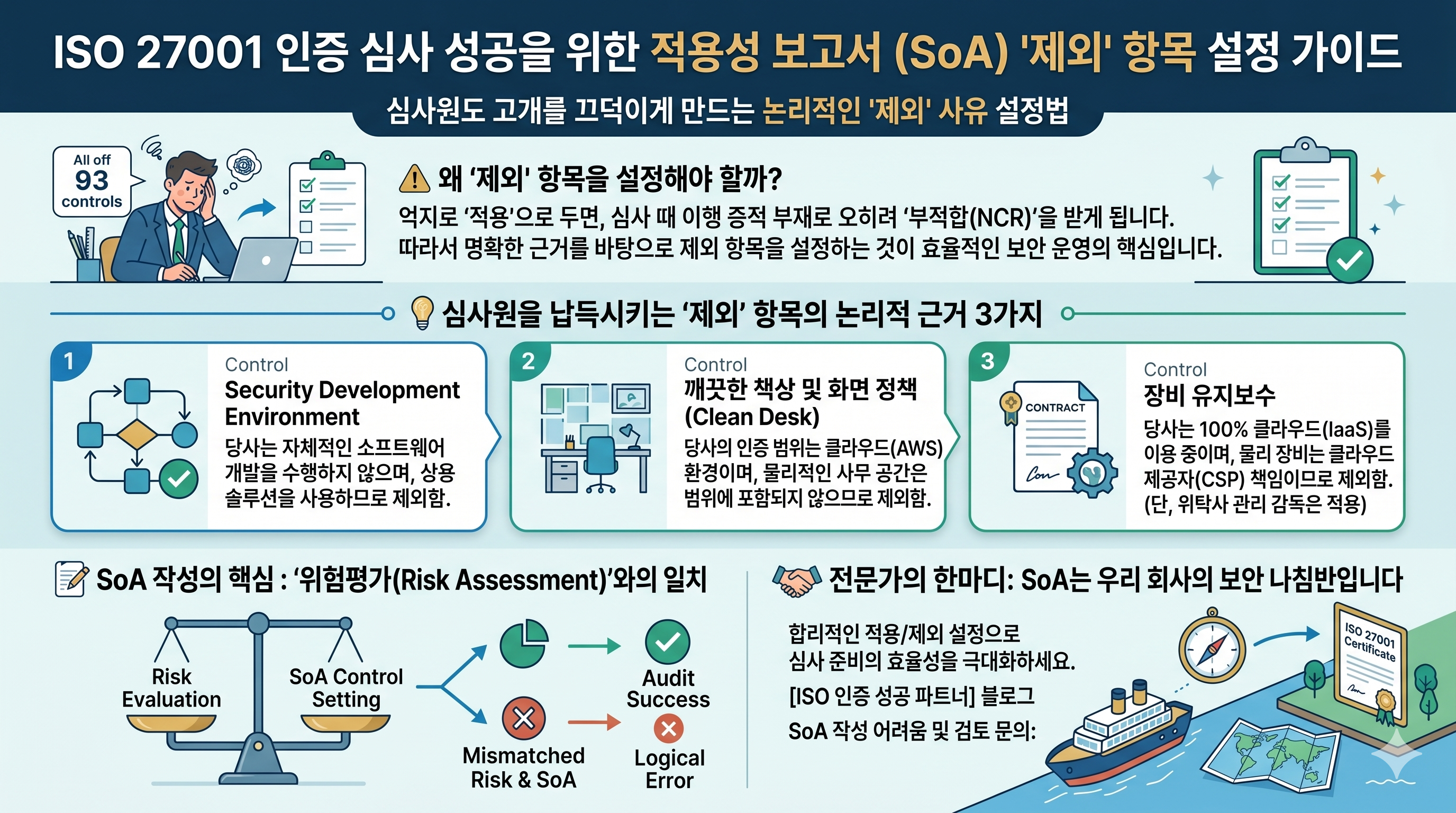 적용성 보고서(SoA) 작성법: 우리 회사에 '제외' 항목을 설정하는 논리적 근거
