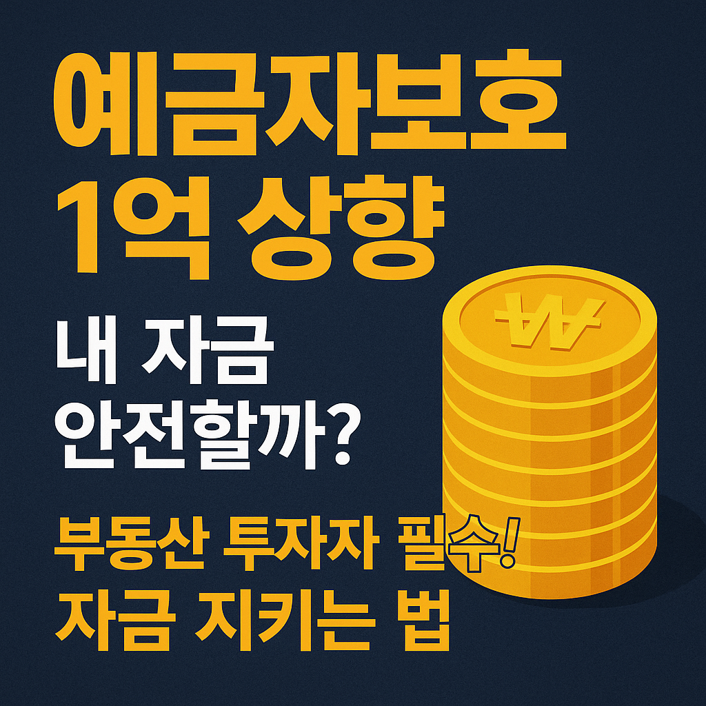 예금자보호 한도 1억 상향, 부동산 투자자 자금 안전 전략 인포그래픽