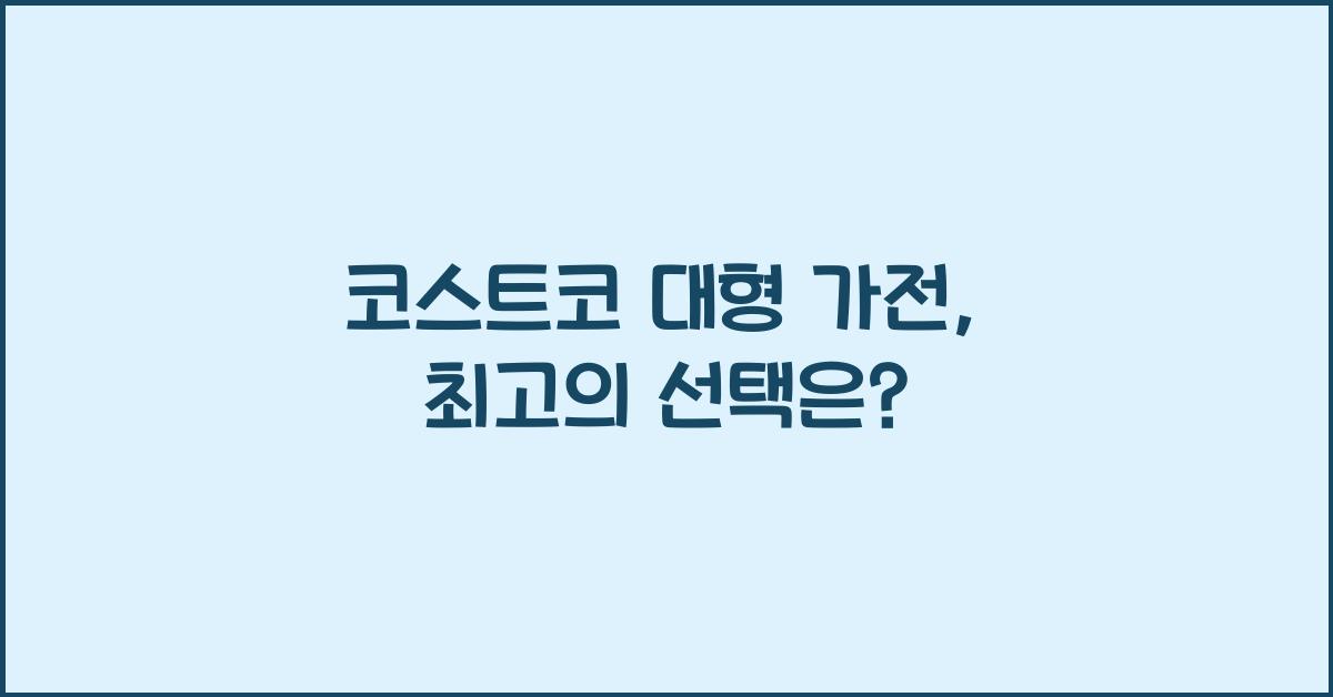 코스트코 대형 가전