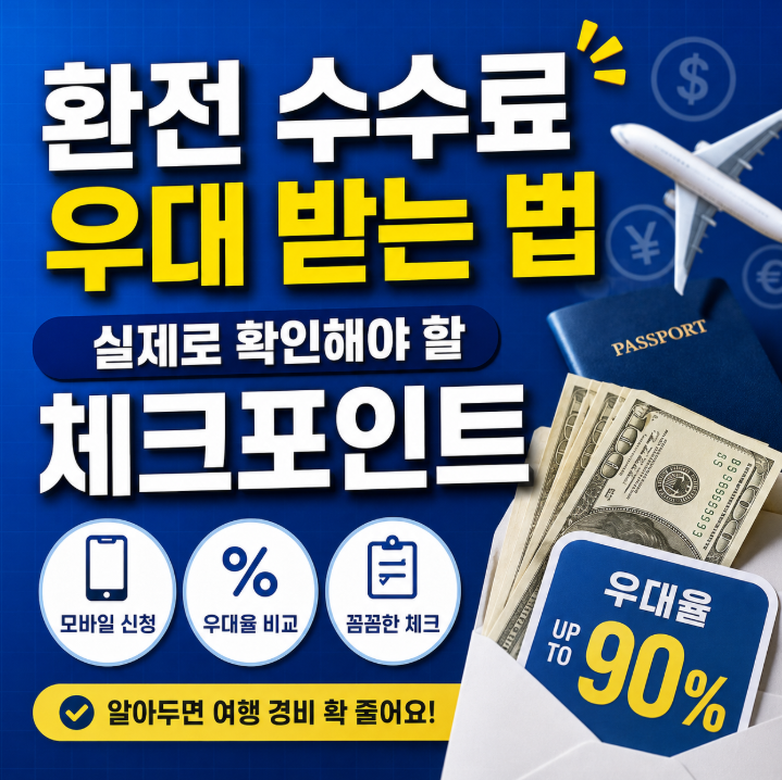 환전 수수료 우대 받는 법, 은행별 비교보다 먼저 확인해야 할 체크포인트