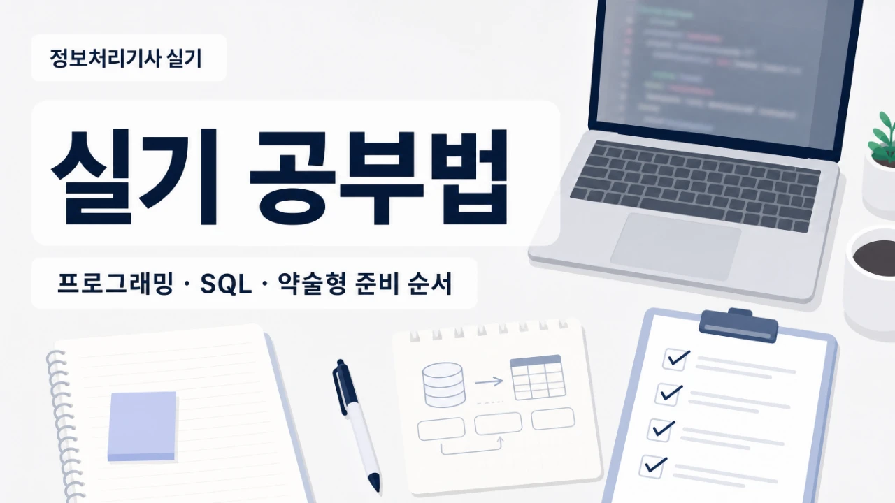 정보처리기사 실기 공부법과 프로그래밍 SQL 약술형 준비 순서를 정리한 대표이미지