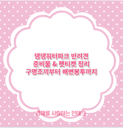 댕댕워터파크 반려견 준비물 & 펫티켓 정리 구명조끼부터 배변봉투까지