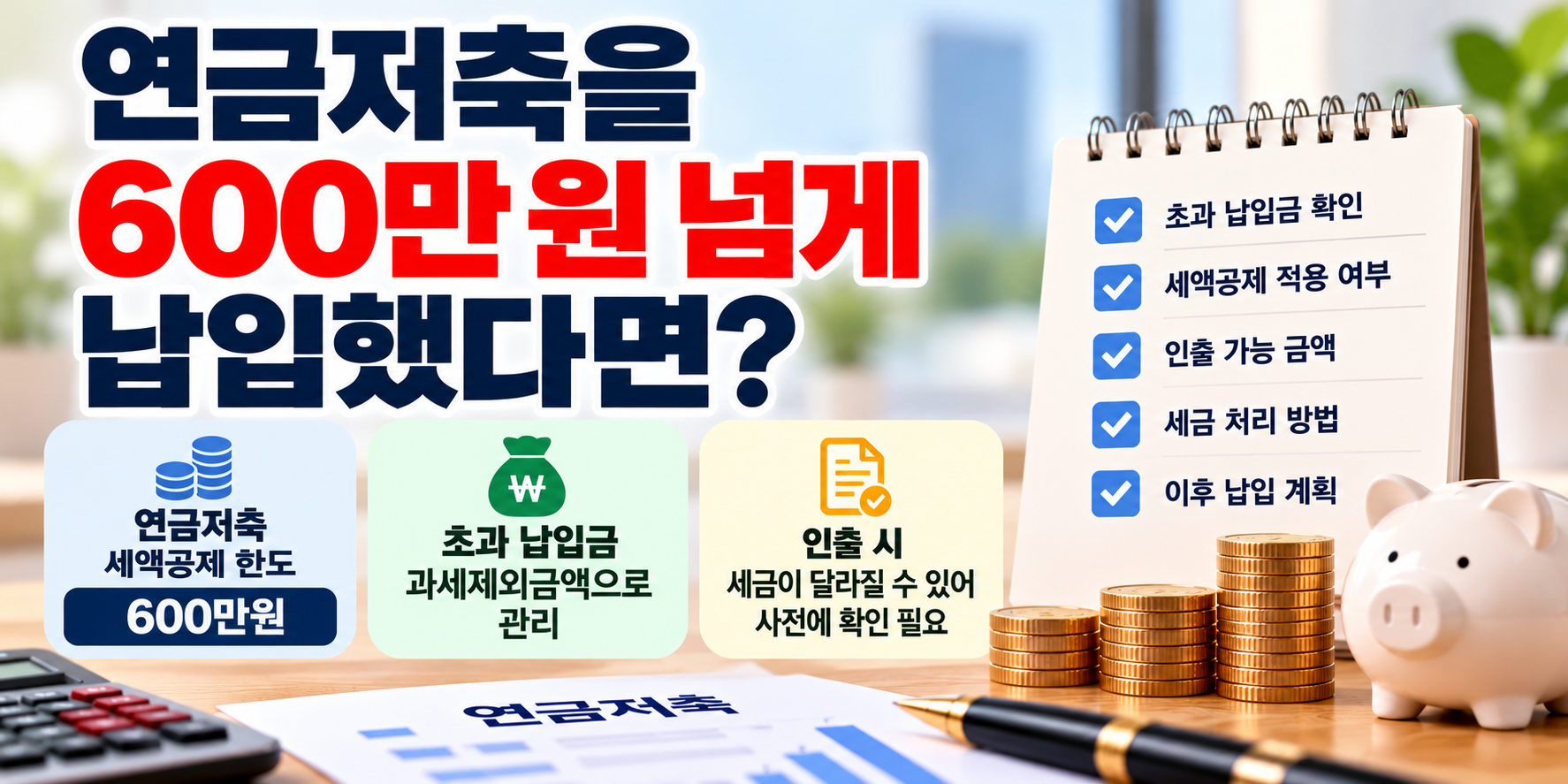 연금저축 600만원 초과 납입금 처리 방법