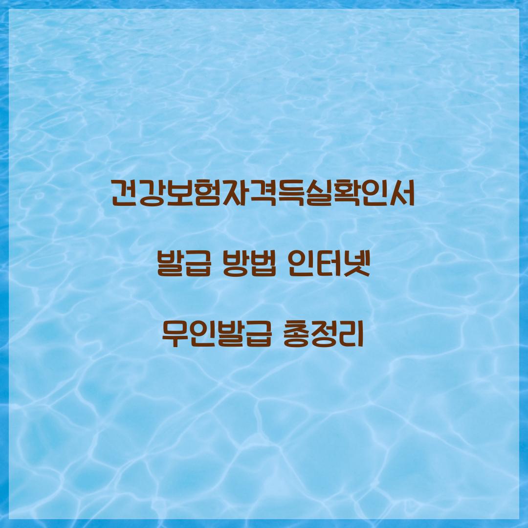건강보험자격득실확인서