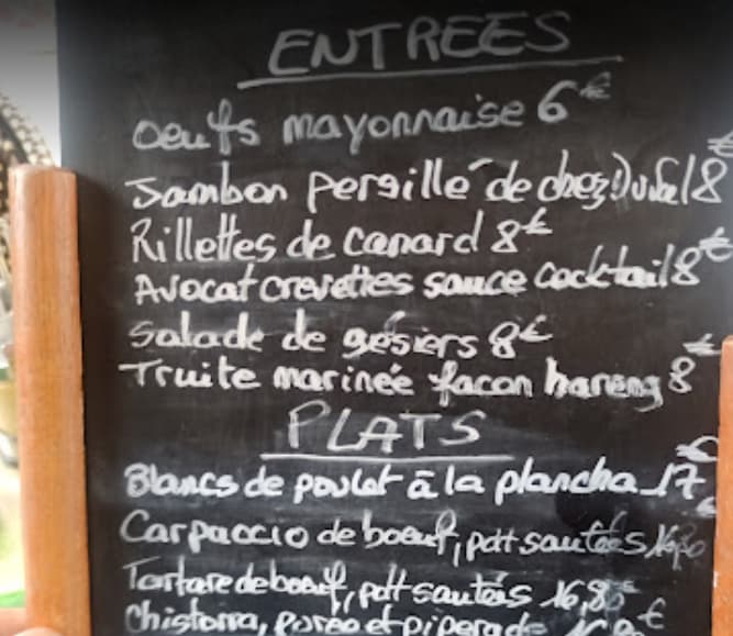 Les Prolongations 메뉴판 사진