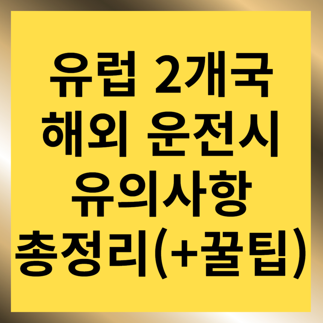 해외 운전 시 유의사항 총정리 유럽(영국, 오스트리아)