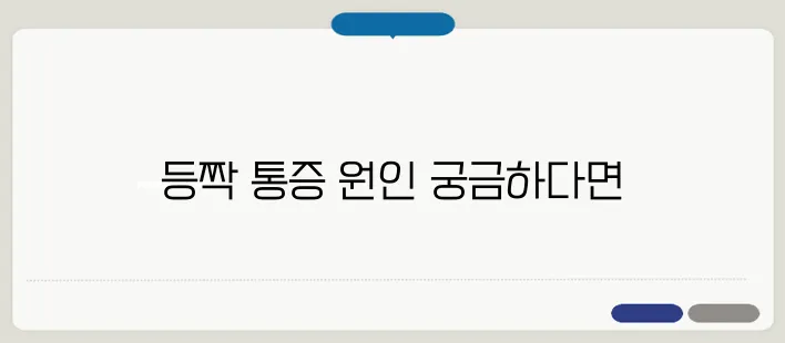 등짝이 아픈 이유와 원인 분석