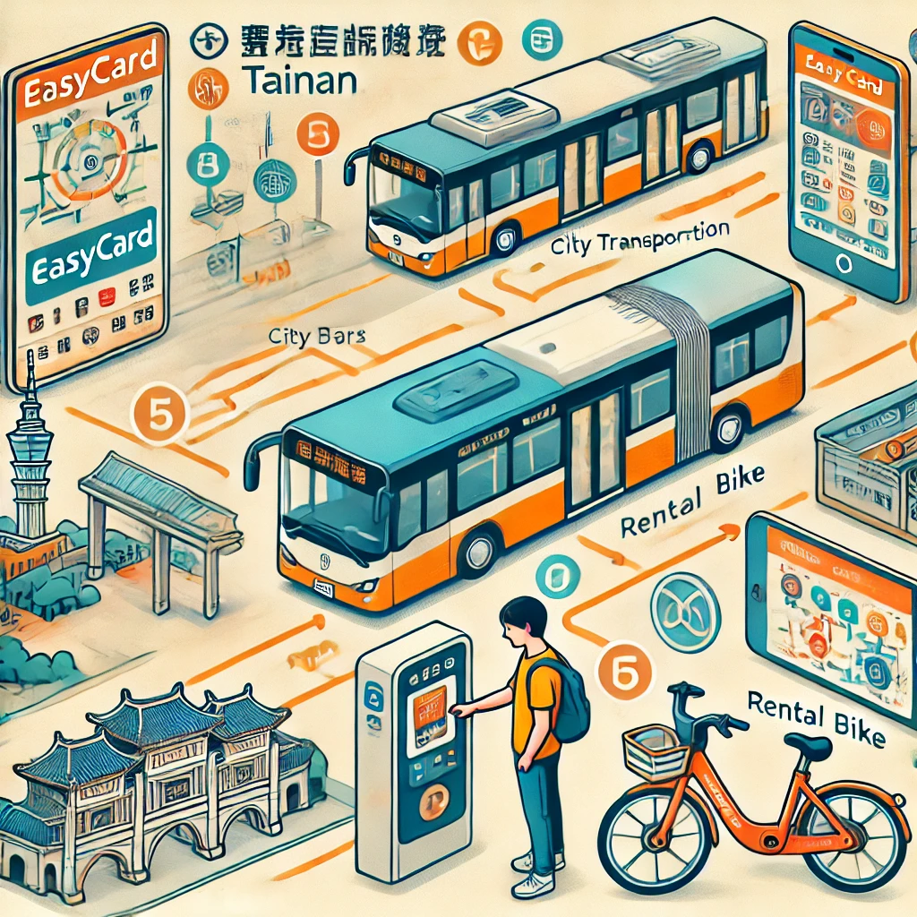타이난 대중교통 이용법을 설명하는 이미지