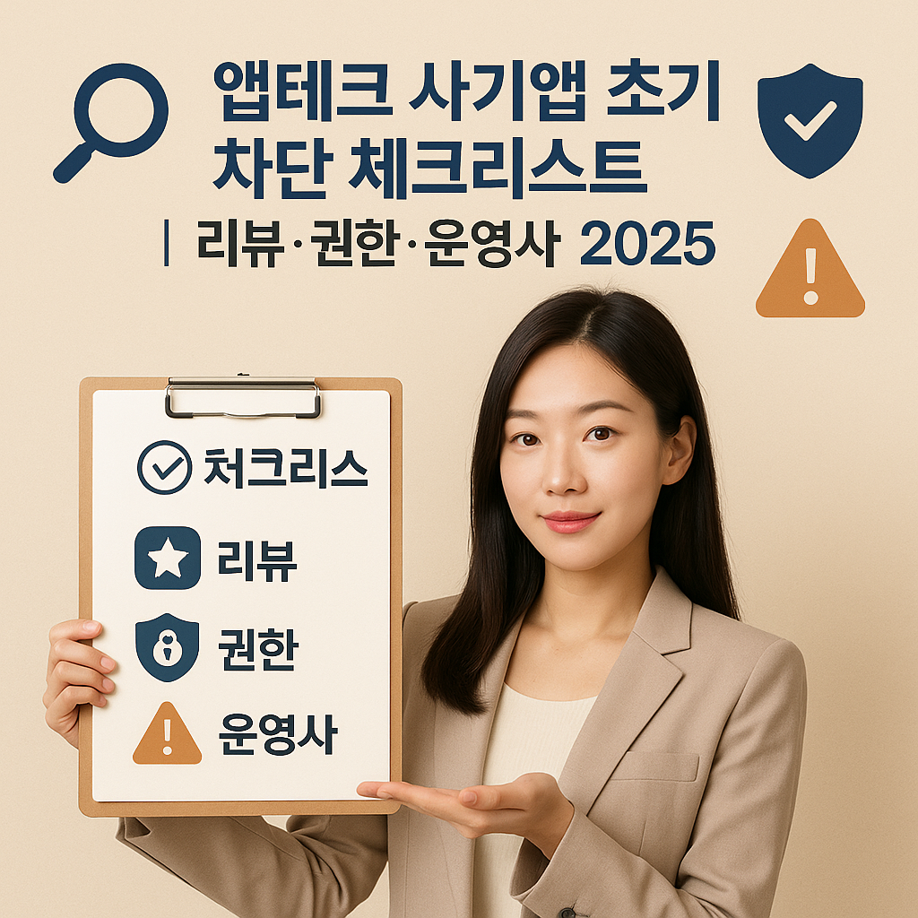 앱테크 사기앱 초기 차단 체크리스트 ｜ 리뷰·권한·운영사 2025
