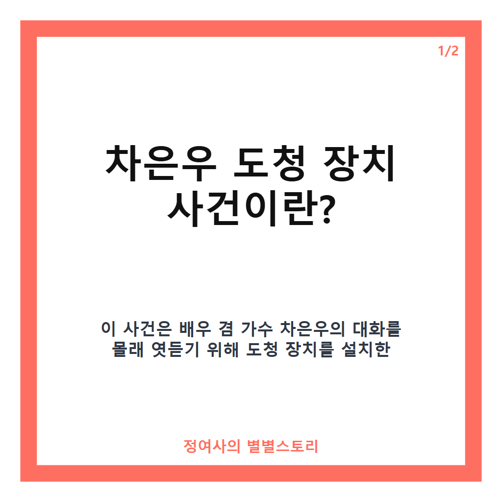 차은우 도청 장치 사건, 50대 여성 카페에 몰래 설치해 경찰 수사 착수 카드뉴스 1