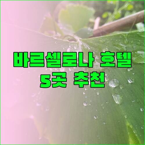 바르셀로나 여행 호텔 예약? 5곳 추