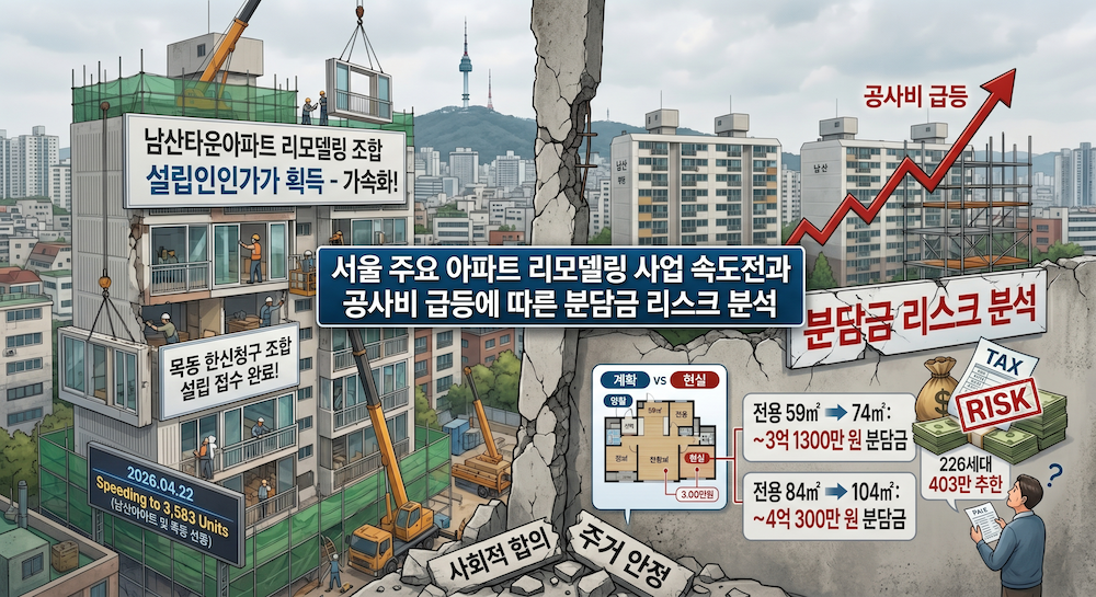 아파트 리모델링 사업 속도전과 공사비 급등에 따른 분담금 리스크