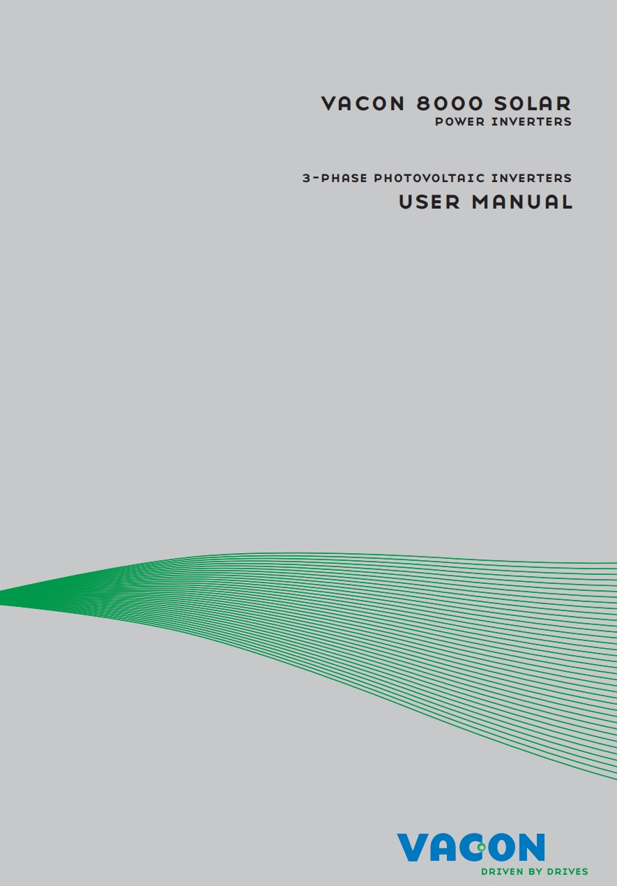 바콘(VACON) 인버터 8000 SOLAR 메뉴얼 다운로드