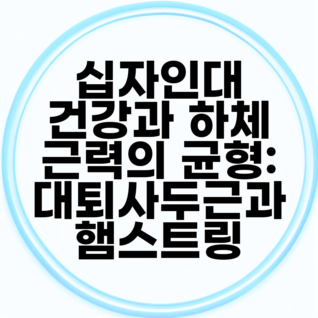 십자인대 건강과 하체 근력의 균형 대퇴사두근과 햄스트링