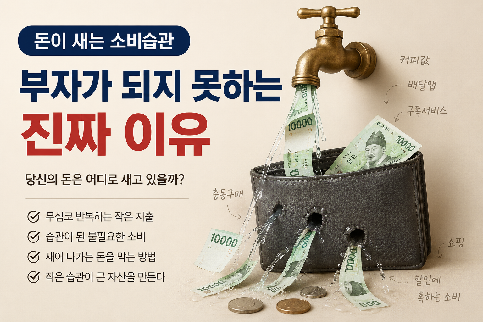 돈이 새는 소비습관 부자가 되지 못하는 진짜 이유