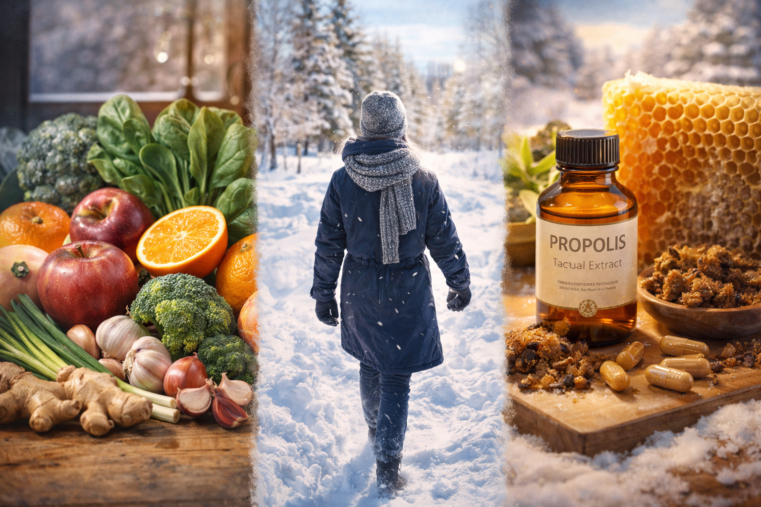 겨울철 면역력 강화법 (제철식재료, 생활습관, 프로폴리스)