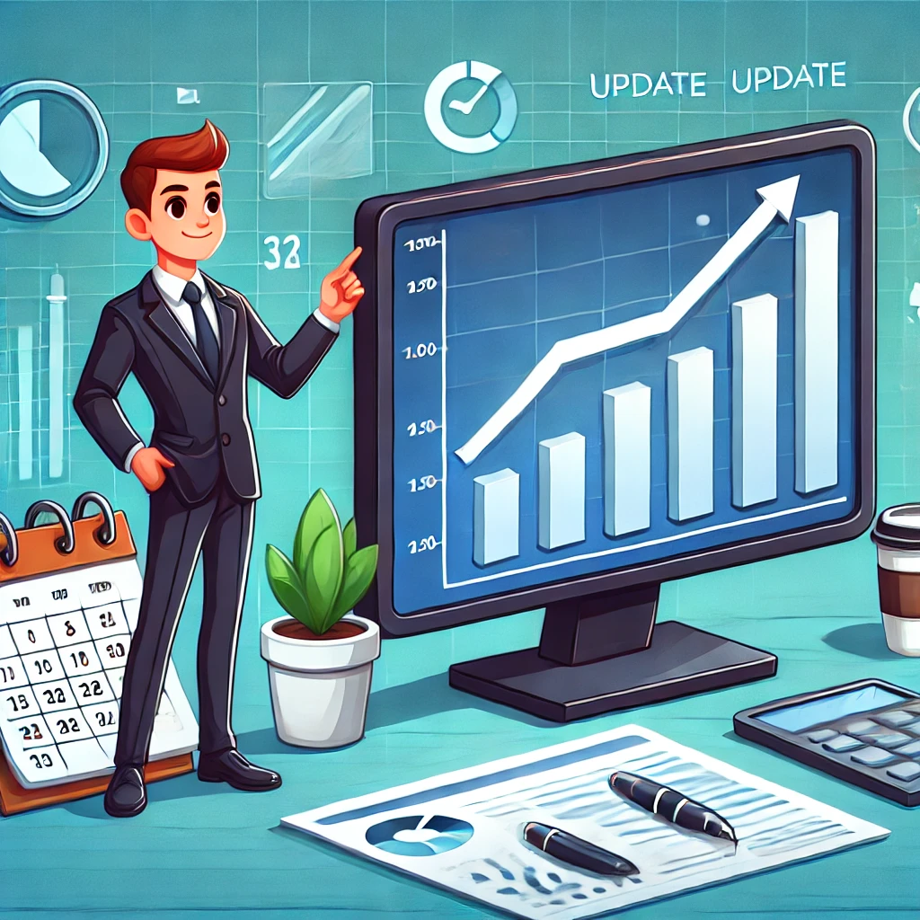 차트를 분석하고 있는 남성의 모습