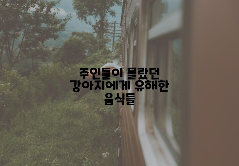 주인들이 몰랐던 강아지에게 유해한 음식들