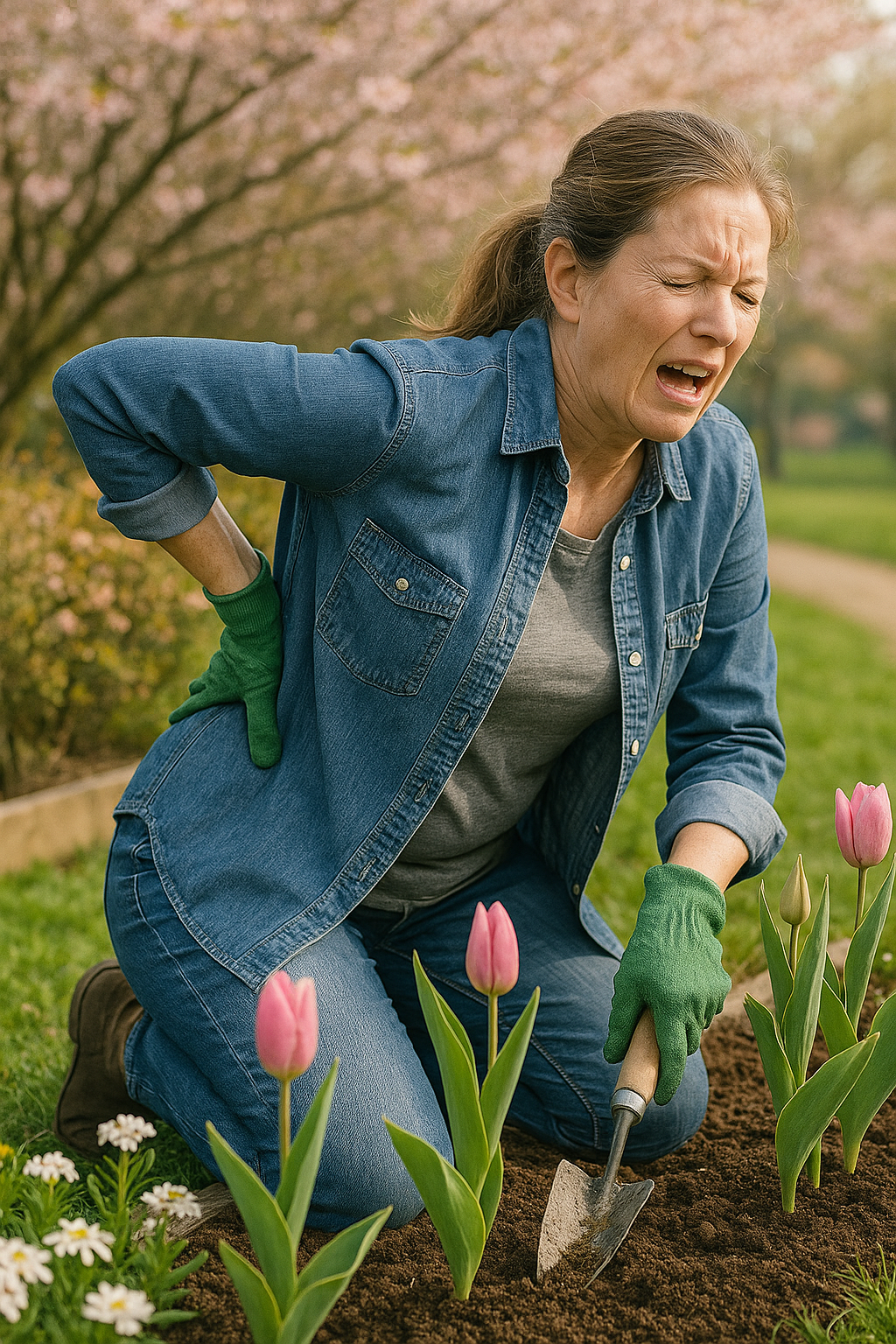 정원활동으로 인한 허리통증 관련 사진