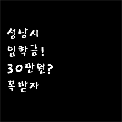 성남시 초중고 신입생 입학준비금 신청..