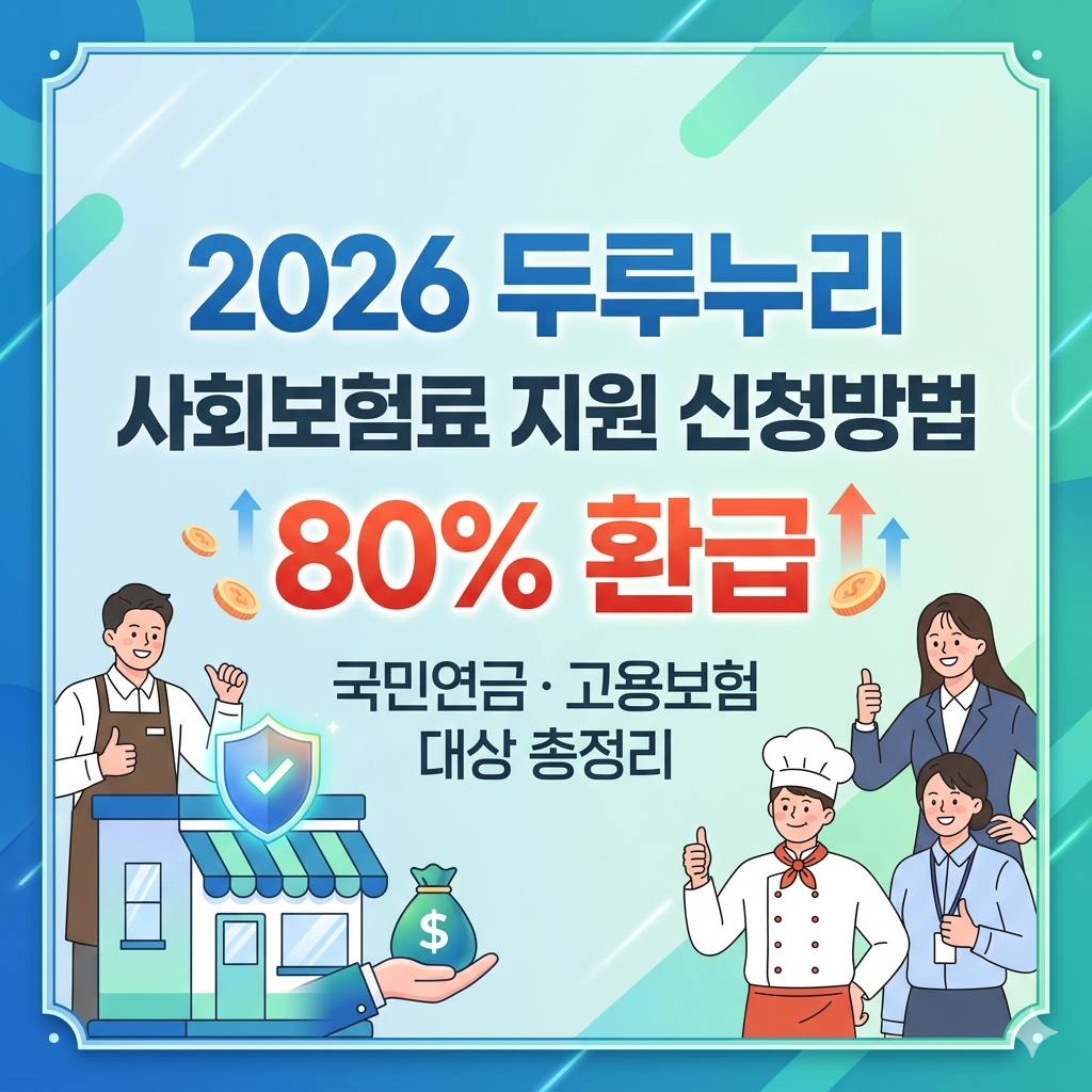 2026년 두루누리 사회보험료 지원 신청방법 80% 환급 받는 꿀팁