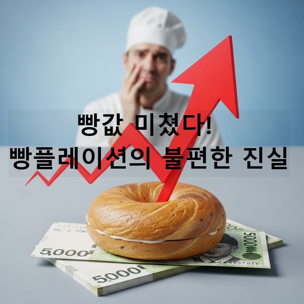 제빵사가 빵가격 올라 걱정하는 이미지