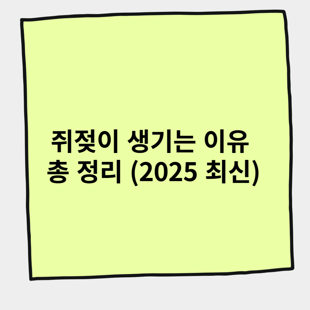 쥐젖이 생기는 이유 총 정리 (2025 최신)