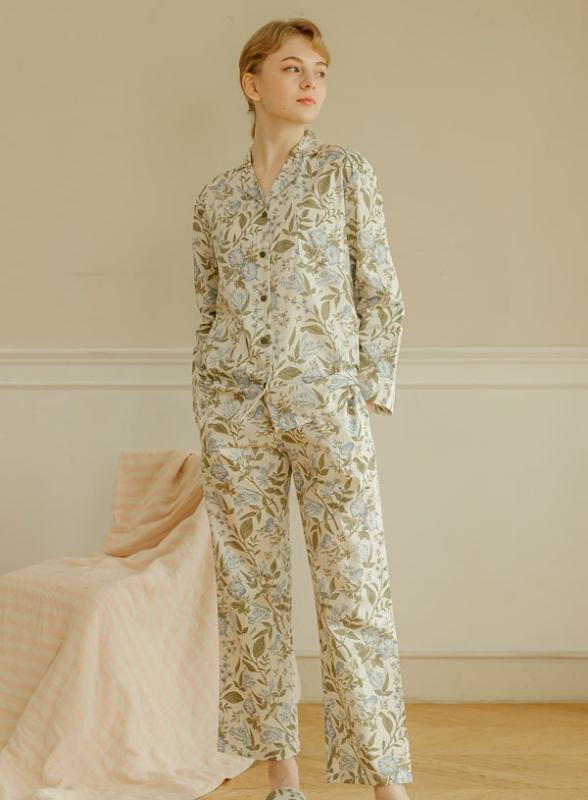 보타닉 크림 파자마 세트 LWSFH205-WH