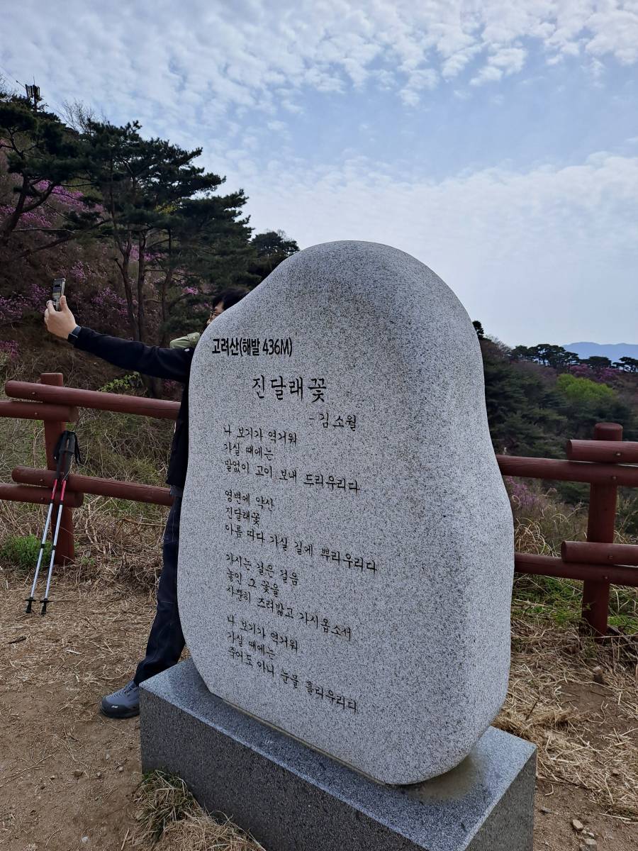 포토존 진달래꽃 비석