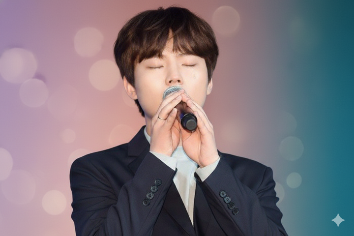 마이크를 잡고 노래하는 정승환의 감성적인 모습