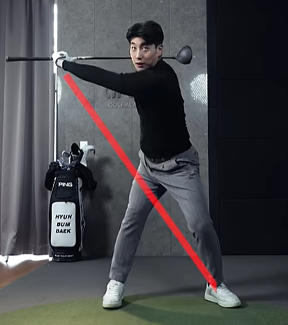 드라이버 엎어치기 스윙