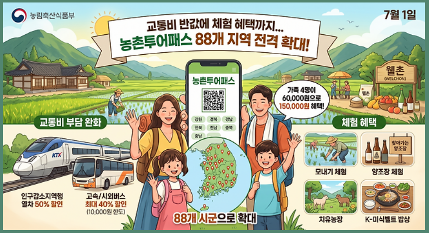 농촌투어패스 KTX 50% 할인