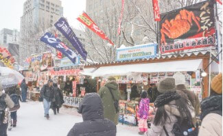 일본 삿포로 눈축제 포장마차