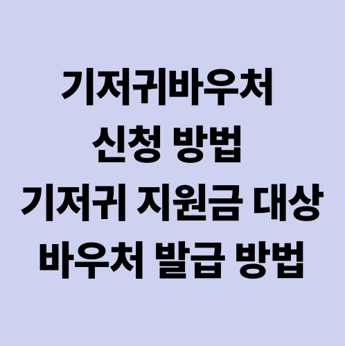 기저귀바우처 신청 방법 기저귀 지원금 대상 바우처 발급 방법
