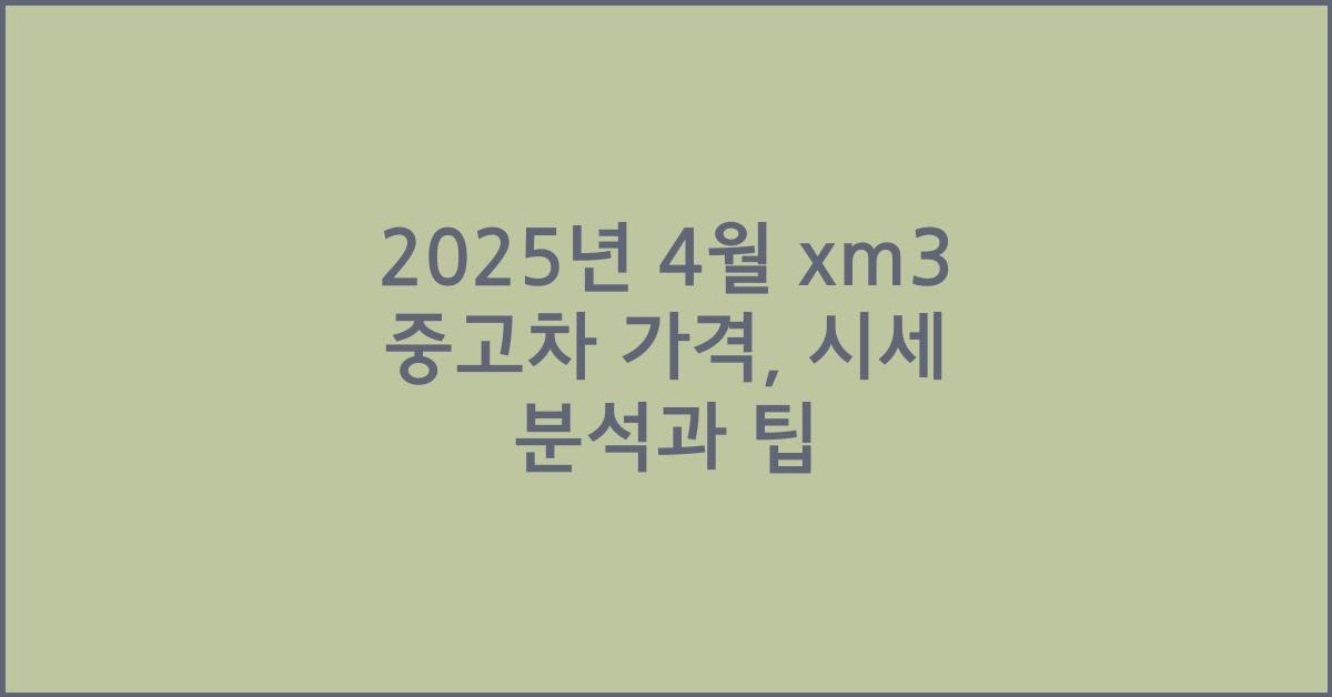 2025년 4월 xm3 중고차 가격