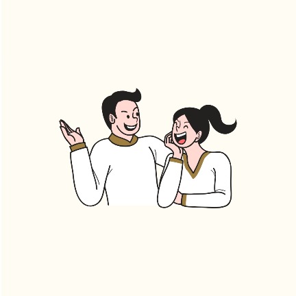 MBTI 궁합 테스트 친구&amp;#44; 연인 궁합과 관련하여 두 사람이 대화하는 그림