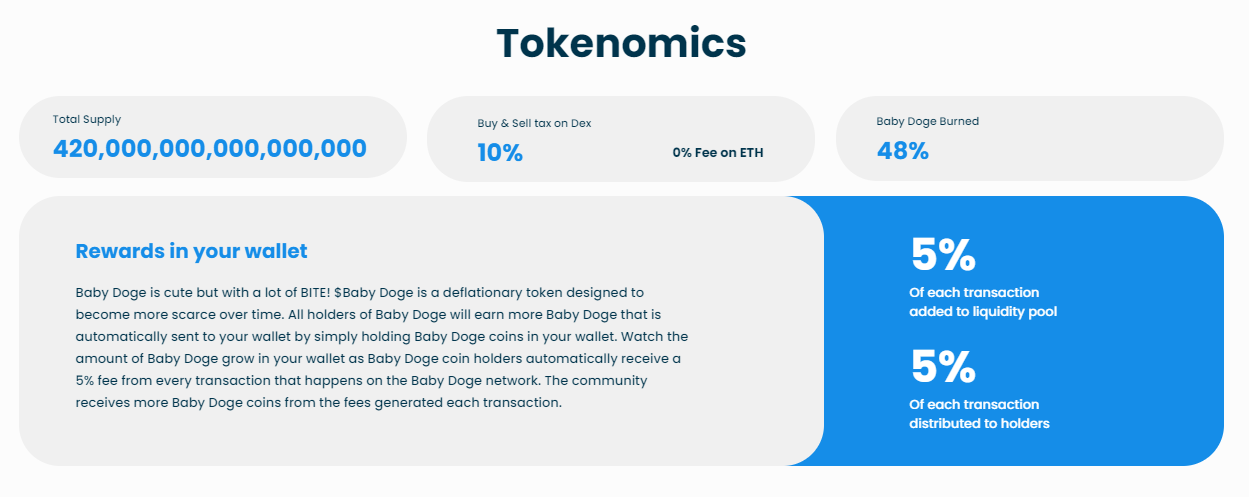 베이비도지코인 토크노믹스