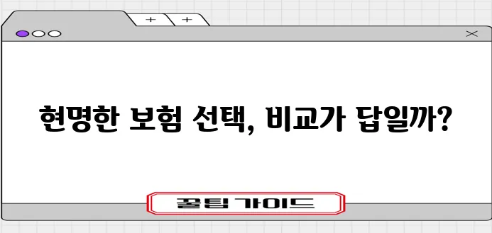 보험비교 사이트 활용의 중요성: 다양한 옵션 비교하기