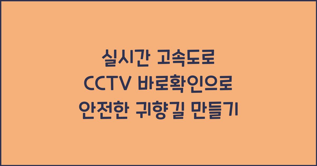 실시간 고속도로 cctv 바로확인